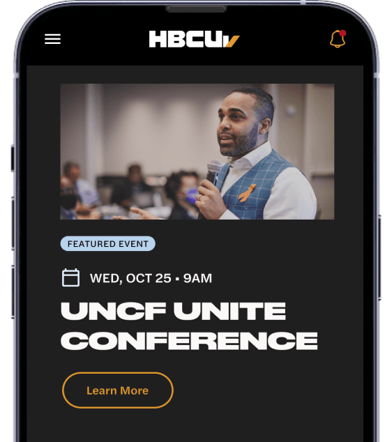 HBCUv content displayed on iPhone